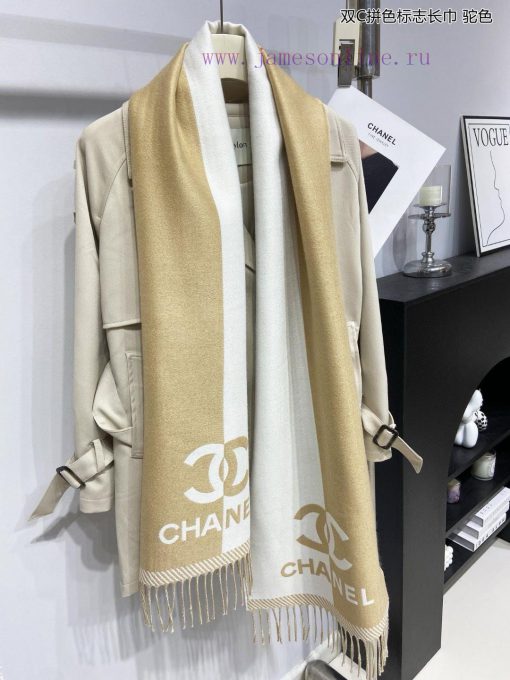 New Beauty Flipped [Tears] The Double C Color blocked Logo Long Scarf, a palace level premiups8yvrj4 - Image 22