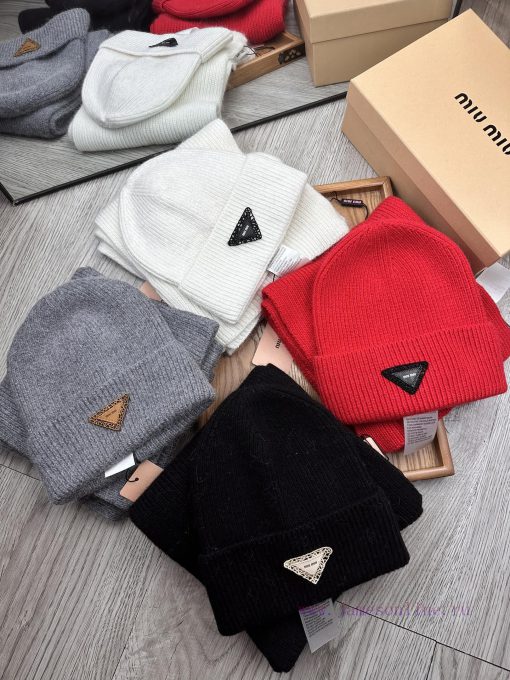 MIU MIU Wool Set Hat Classic Set Hat Scarf Warm and Super Comfortable~Winter Sister's Age Reyx8yszls - Image 2