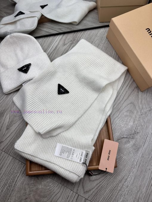MIU MIU Wool Set Hat Classic Set Hat Scarf Warm and Super Comfortable~Winter Sister's Age Reyx8yszls - Image 13