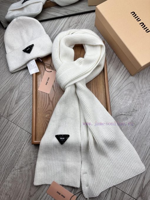 MIU MIU Wool Set Hat Classic Set Hat Scarf Warm and Super Comfortable~Winter Sister's Age Reyx8yszls - Image 18