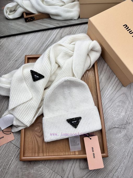 MIU MIU Wool Set Hat Classic Set Hat Scarf Warm and Super Comfortable~Winter Sister's Age Reyx8yszls - Image 19
