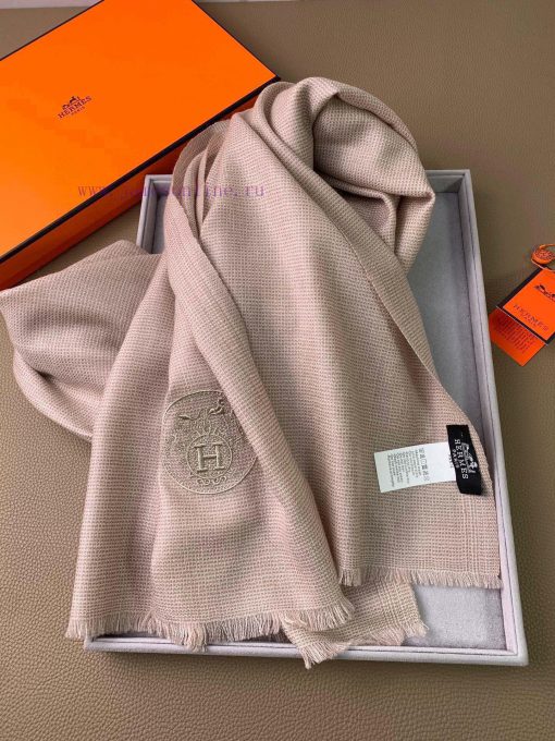 H embroidery cashmere shawl rare Hermes heavyweight rare shawl 19 latest~Super temperament bz9hhsca3 - Image 4