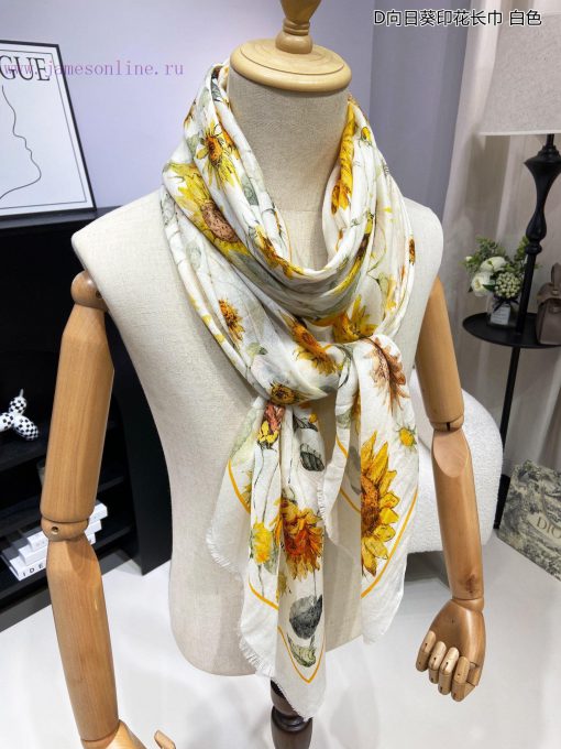 New Dior Cashmere Scarf D Sunflower Printed Scarf for VIP Recommendation: Be sure to start qewb1rlcq - Image 6