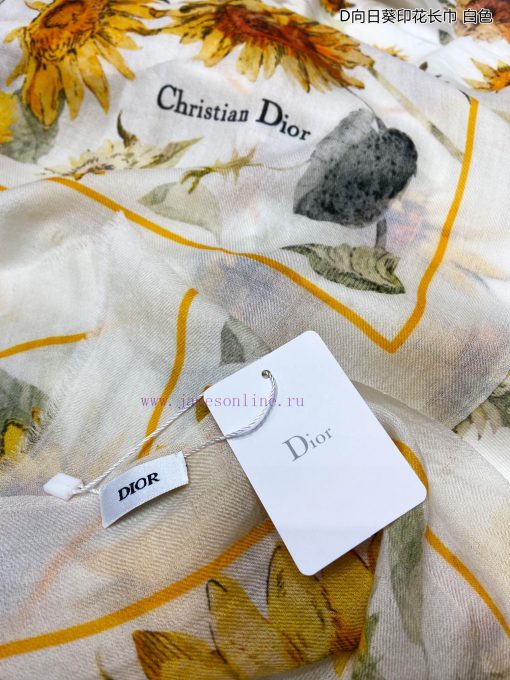 New Dior Cashmere Scarf D Sunflower Printed Scarf for VIP Recommendation: Be sure to start qewb1rlcq - Image 10