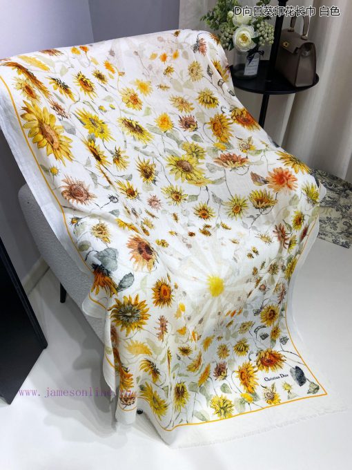 New Dior Cashmere Scarf D Sunflower Printed Scarf for VIP Recommendation: Be sure to start qewb1rlcq - Image 20