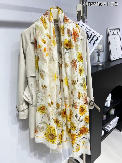 New Dior Cashmere Scarf D Sunflower Printed Scarf for VIP Recommendation: Be sure to start qewb1rlcq - Image 25