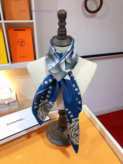 SCC2406 original Chanel 90cm silk square scarf, made of top-quality twill silk material. Madv3bg1fp9 - Image 10