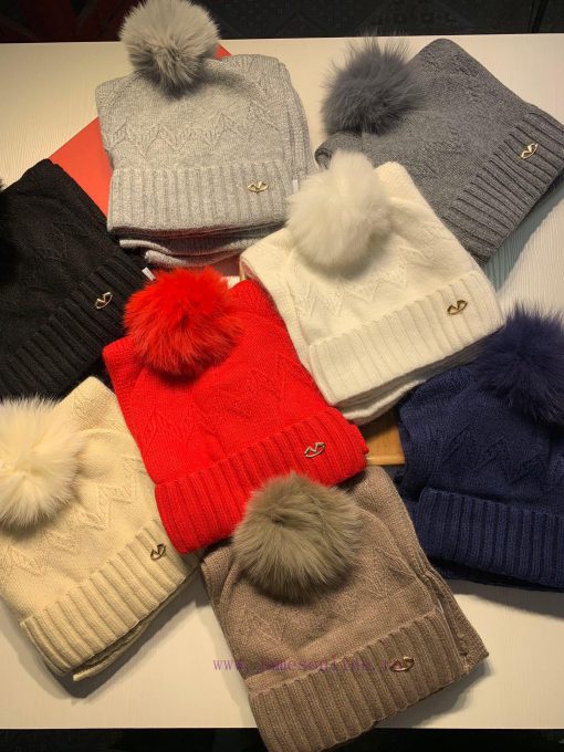 Valentino wool set hat - with fox fur ball classic set hat scarf material 70% wool 30% rabbiumlu9kqm - Image 11