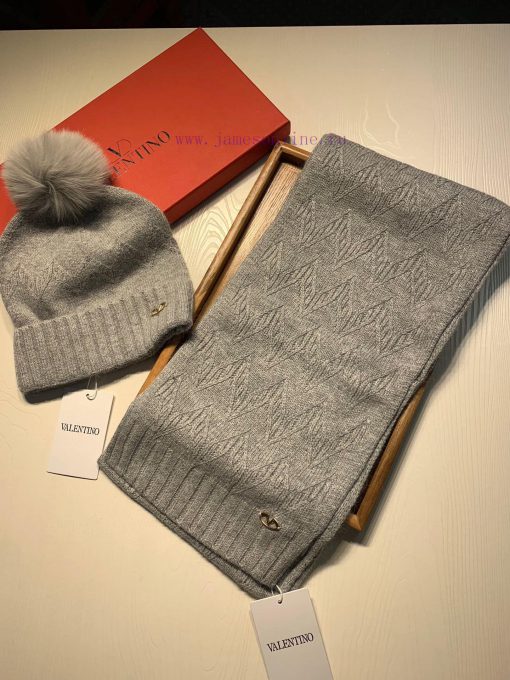 Valentino wool set hat - with fox fur ball classic set hat scarf material 70% wool 30% rabbiumlu9kqm - Image 13