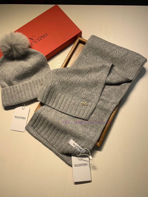 Valentino wool set hat - with fox fur ball classic set hat scarf material 70% wool 30% rabbiumlu9kqm - Image 14