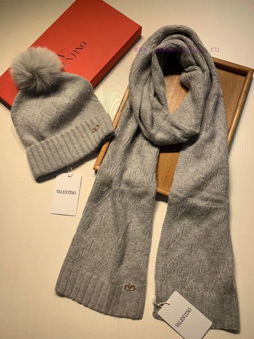 Valentino wool set hat - with fox fur ball classic set hat scarf material 70% wool 30% rabbiumlu9kqm - Image 15