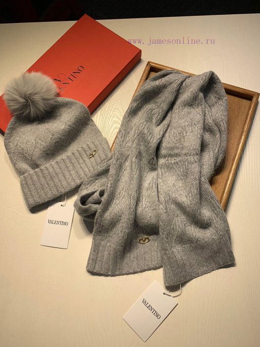 Valentino wool set hat - with fox fur ball classic set hat scarf material 70% wool 30% rabbiumlu9kqm - Image 18