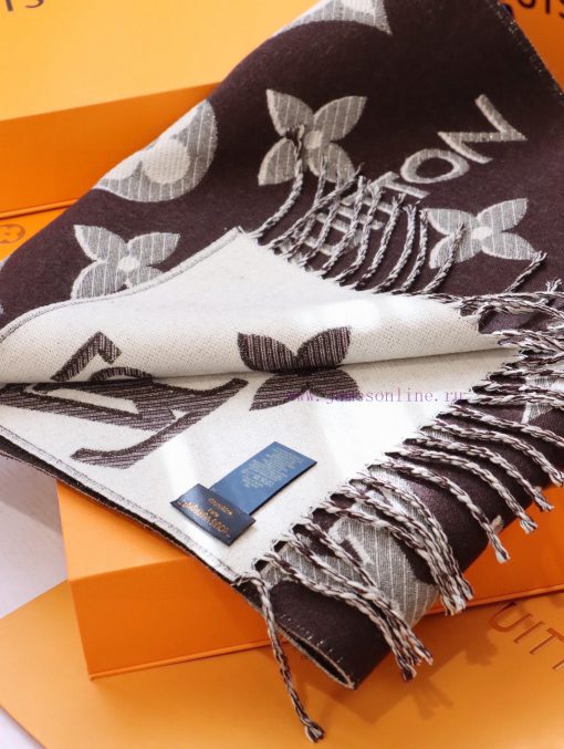 Phantom style latest LV official website synchronized metal wire double row logo wool scarf 0kgs3eoo - Image 8