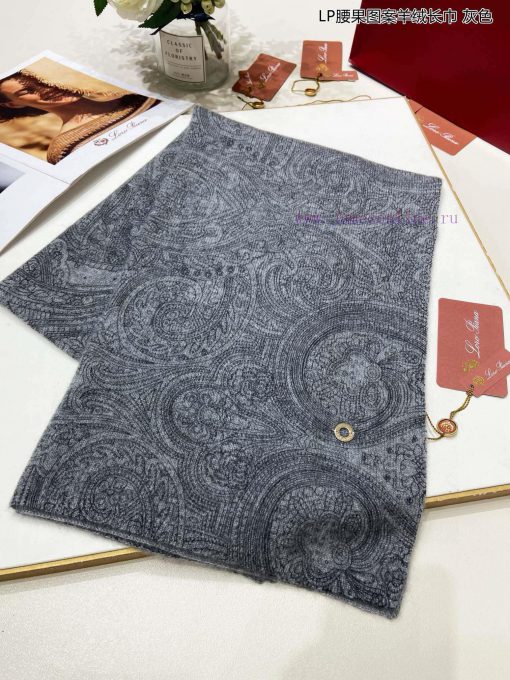 Piana LP Cashew Pattern Cashmere Long Scarf LP Cashmere Family, the new aristocrat in the cagmkl0wil - Image 5