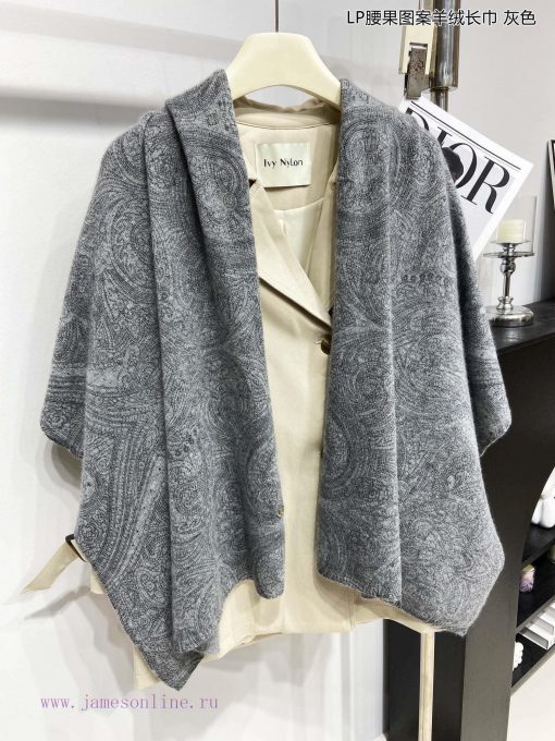 Piana LP Cashew Pattern Cashmere Long Scarf LP Cashmere Family, the new aristocrat in the cagmkl0wil - Image 23