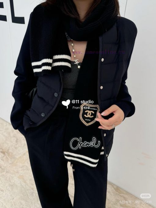 Chanel's new autumn/winter collection features a college style emblem embroidered with a 24bc9atx0vm