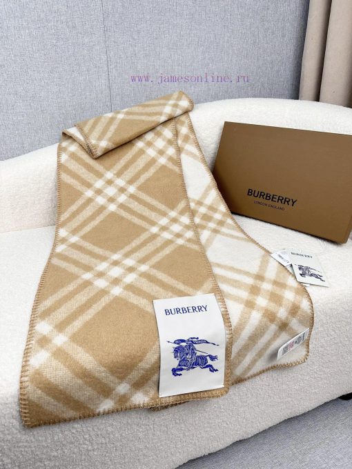 This Burberry cashmere wool blend scarf is a collection of beige with a low-key luxury feel.jf91kbm7 - Image 7