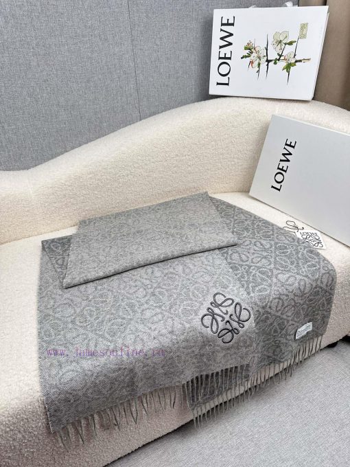 Loewe Chessboard Embroidered 2024 Loewe Logo Scarf is out in new style. Loewe's new logo scau5tlr1re - Image 19