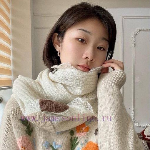 New Loro Piana Cattle LP Embroidered Lace Neck Multi functional Neck, can be wrapped as you m0b1haj2 - Image 3
