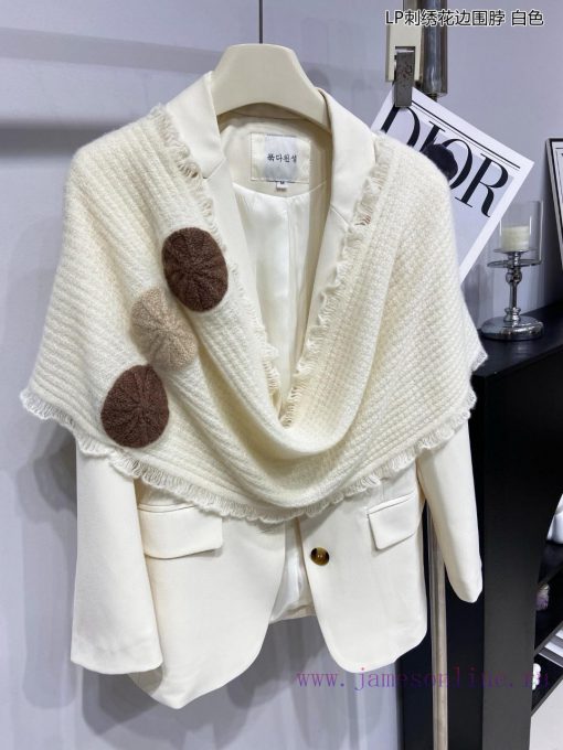 New Loro Piana Cattle LP Embroidered Lace Neck Multi functional Neck, can be wrapped as you m0b1haj2 - Image 7