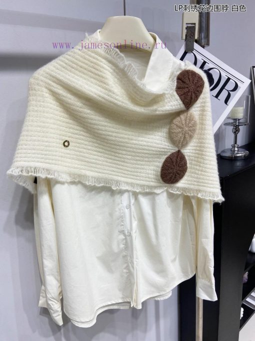 New Loro Piana Cattle LP Embroidered Lace Neck Multi functional Neck, can be wrapped as you m0b1haj2 - Image 20