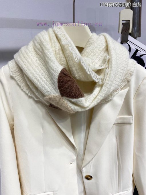 New Loro Piana Cattle LP Embroidered Lace Neck Multi functional Neck, can be wrapped as you m0b1haj2 - Image 22