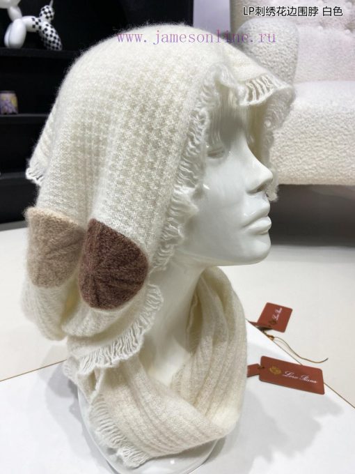 New Loro Piana Cattle LP Embroidered Lace Neck Multi functional Neck, can be wrapped as you m0b1haj2 - Image 24
