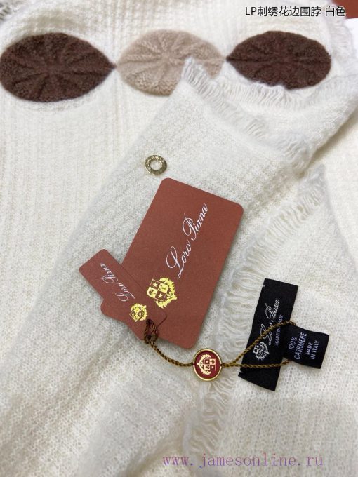 New Loro Piana Cattle LP Embroidered Lace Neck Multi functional Neck, can be wrapped as you m0b1haj2 - Image 25