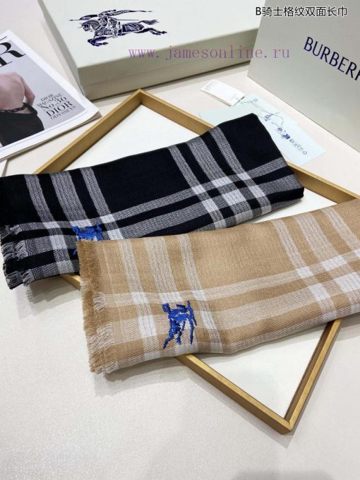 New bling bling Burberry unisex B knight plaid double-sided long scarf is the hard product, v2arazhq - Image 3