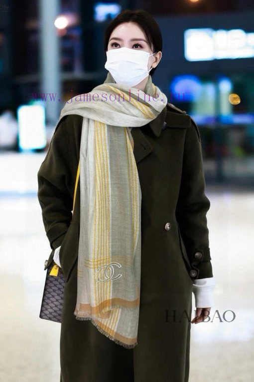 Top of the line stunning double C color striped lightweight long scarf Chanel stunning versagek3nfth - Image 2