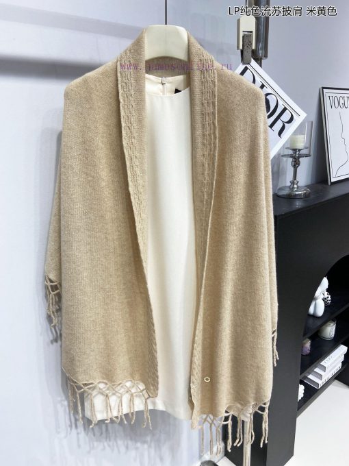 The new Loro Piana Cattle LP solid color tassel shawl is a multifunctional shawl that can bey9ve75l3 - Image 6