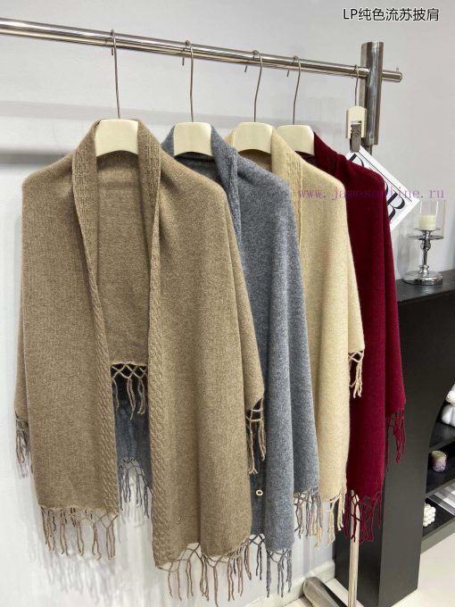 The new Loro Piana Cattle LP solid color tassel shawl is a multifunctional shawl that can beqoqhco17 - Image 2