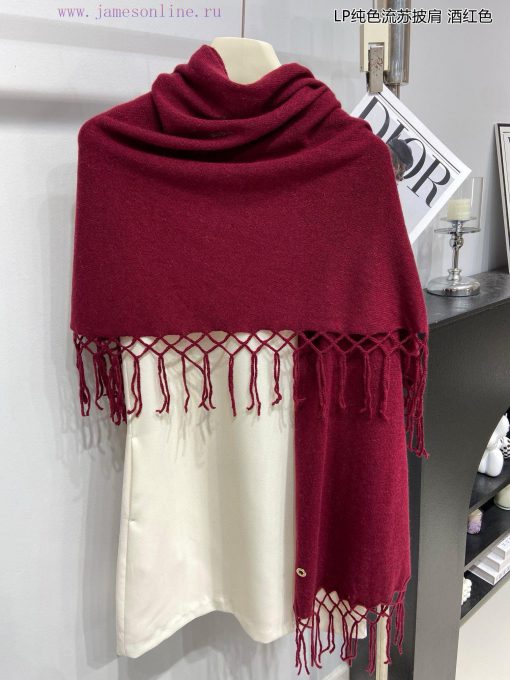 The new Loro Piana Cattle LP solid color tassel shawl is a multifunctional shawl that can belqscpuz6 - Image 4