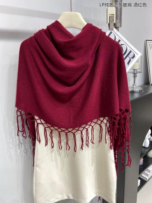 The new Loro Piana Cattle LP solid color tassel shawl is a multifunctional shawl that can belqscpuz6 - Image 5