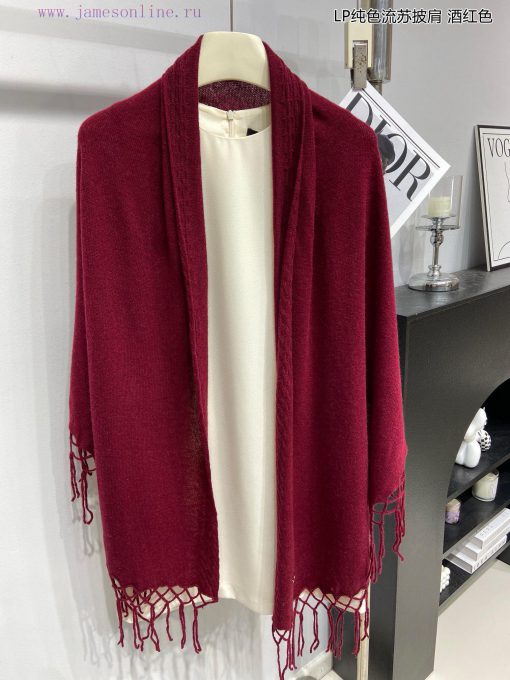 The new Loro Piana Cattle LP solid color tassel shawl is a multifunctional shawl that can belqscpuz6 - Image 6