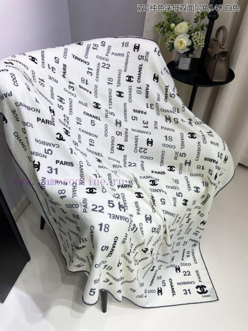 High end customized Chanel double-sided same color cashmere square scarf with double C solidbluxgcwd - Image 11