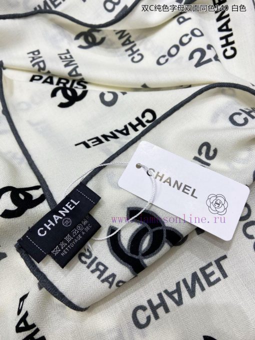 High end customized Chanel double-sided same color cashmere square scarf with double C solidbluxgcwd - Image 25