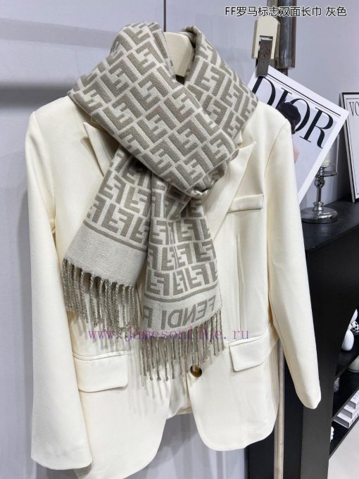 Explosive FEN/DIFF Roman logo double-sided long scarf official website updated synchronouslyxrebesuo - Image 8