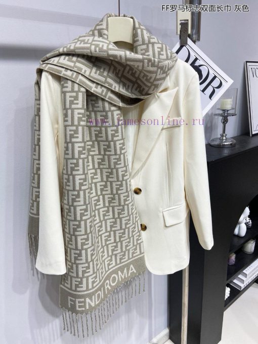 Explosive FEN/DIFF Roman logo double-sided long scarf official website updated synchronouslyxrebesuo - Image 10