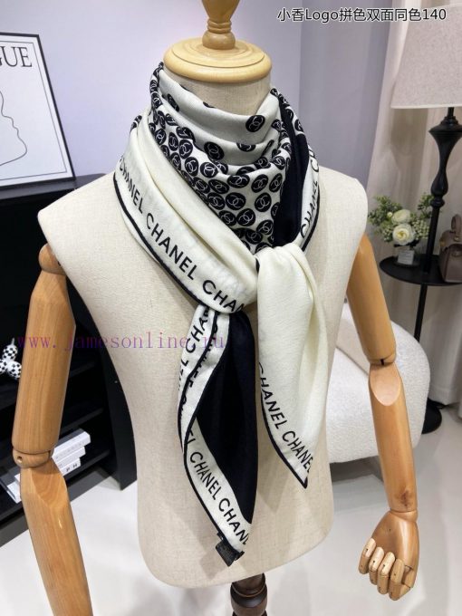 High end customized Chanel double-sided same color cashmere square scarf Chanel Logo color mcblmtxpf - Image 5