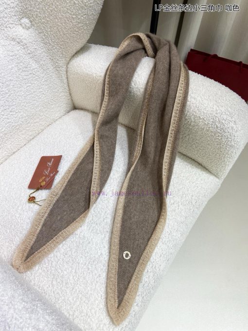 Loro Piana Beef LP Golden Thread Edge Small Triangle Scarf is a fashionable, noble and populzw6rti45 - Image 9