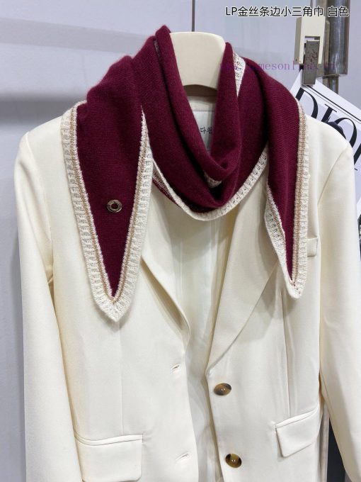 Loro Piana Beef LP Golden Thread Edge Small Triangle Scarf is a fashionable, noble and populfsrqg2v0 - Image 6