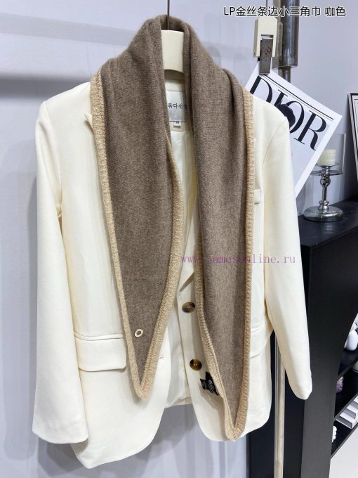Loro Piana Beef LP Golden Thread Edge Small Triangle Scarf is a fashionable, noble and populzw6rti45 - Image 18