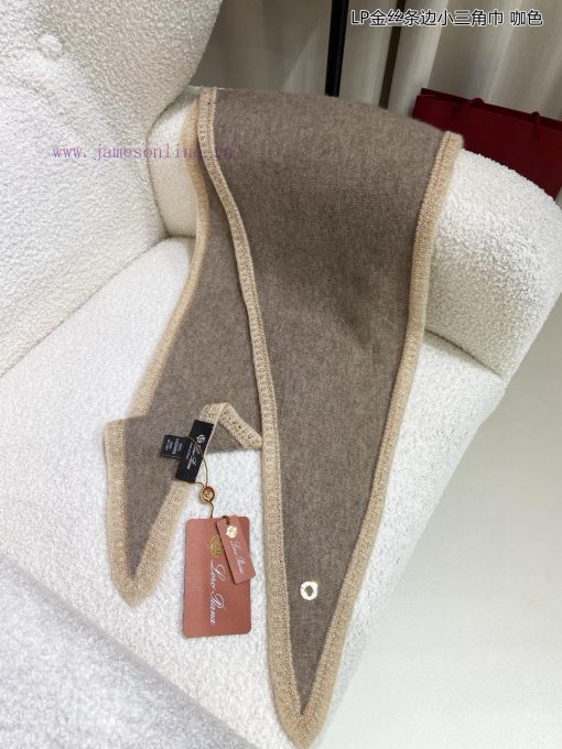 Loro Piana Beef LP Golden Thread Edge Small Triangle Scarf is a fashionable, noble and populzw6rti45 - Image 19