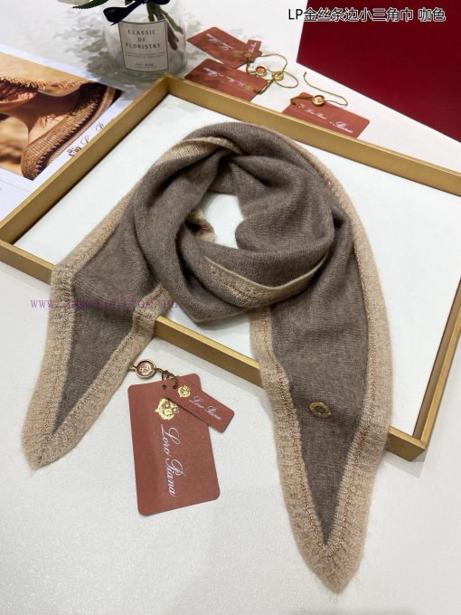 Loro Piana Beef LP Golden Thread Edge Small Triangle Scarf is a fashionable, noble and populzw6rti45 - Image 22