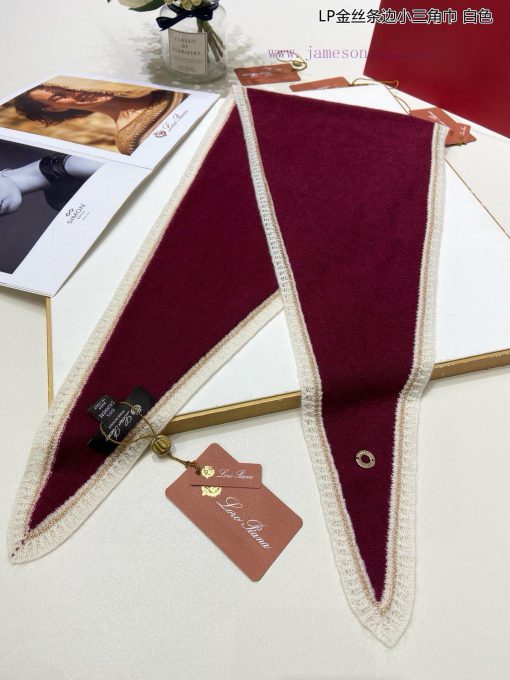 Loro Piana Beef LP Golden Thread Edge Small Triangle Scarf is a fashionable, noble and populfsrqg2v0 - Image 11