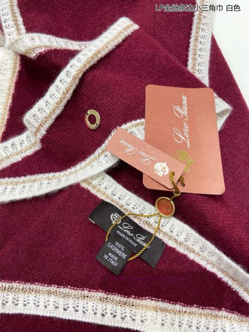 Loro Piana Beef LP Golden Thread Edge Small Triangle Scarf is a fashionable, noble and populfsrqg2v0 - Image 21