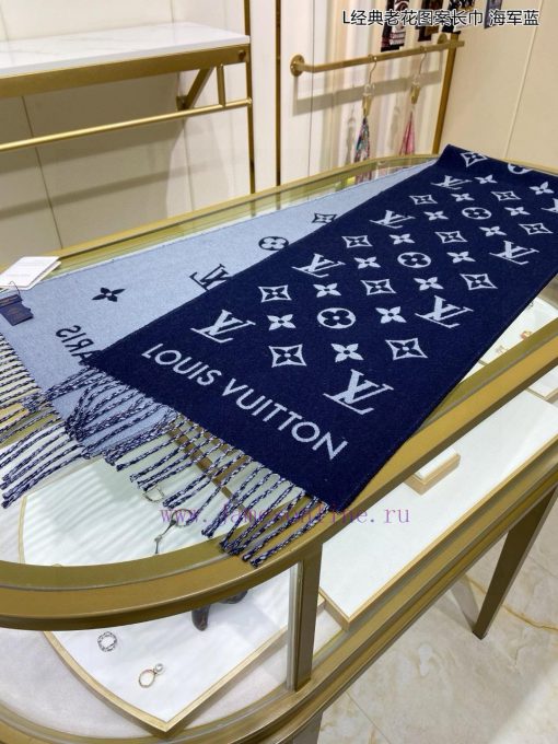 High end custom Louis Vuitton L classic floral pattern long scarf original 11 customization,id1b3ytt - Image 8