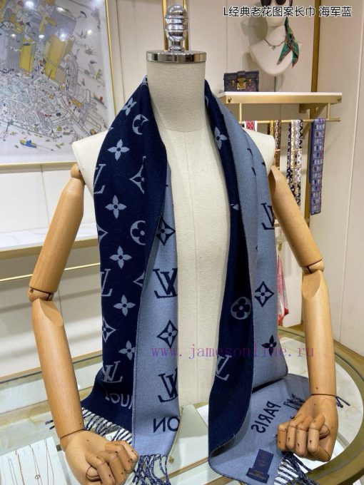 High end custom Louis Vuitton L classic floral pattern long scarf original 11 customization,id1b3ytt - Image 13