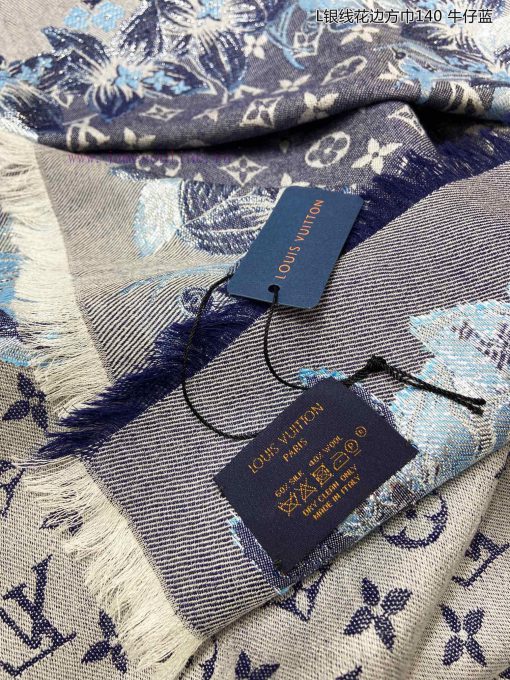 High end customized genuine praise for L Silver Thread Lace Square Scarf 140 Cashmere Square7x25790r - Image 14
